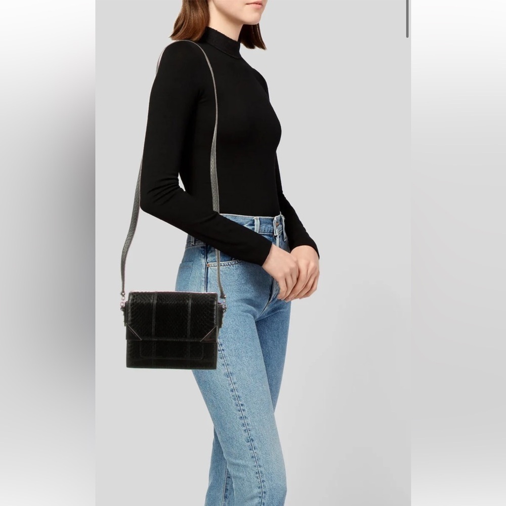 Barbara Bui Black Elaphe Snakeskin Madness Crossbody Bag One Size